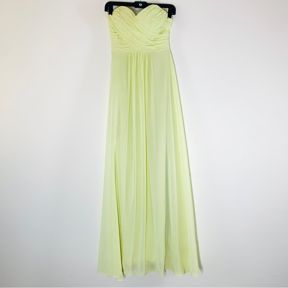 Strapless Maxi Dresses with Sweetheart Lime Green
